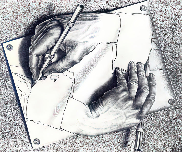 M.C. Escher Drawing Hands Art Print | Museum-Quality Fine Art Print | RedKalion