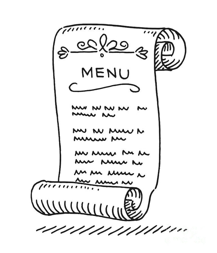 Menu Drawing Art Print | Museum-Quality Fine Art Print | RedKalion