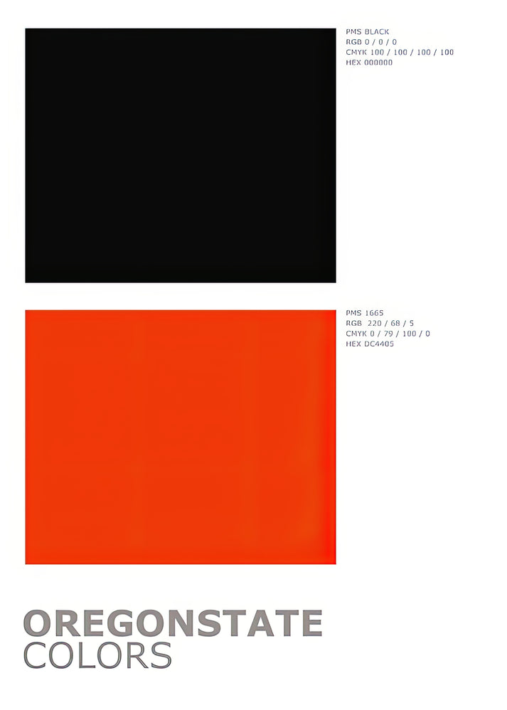 Oregon State University Colors Art Print | Premium Minimalist Palette | RedKalion