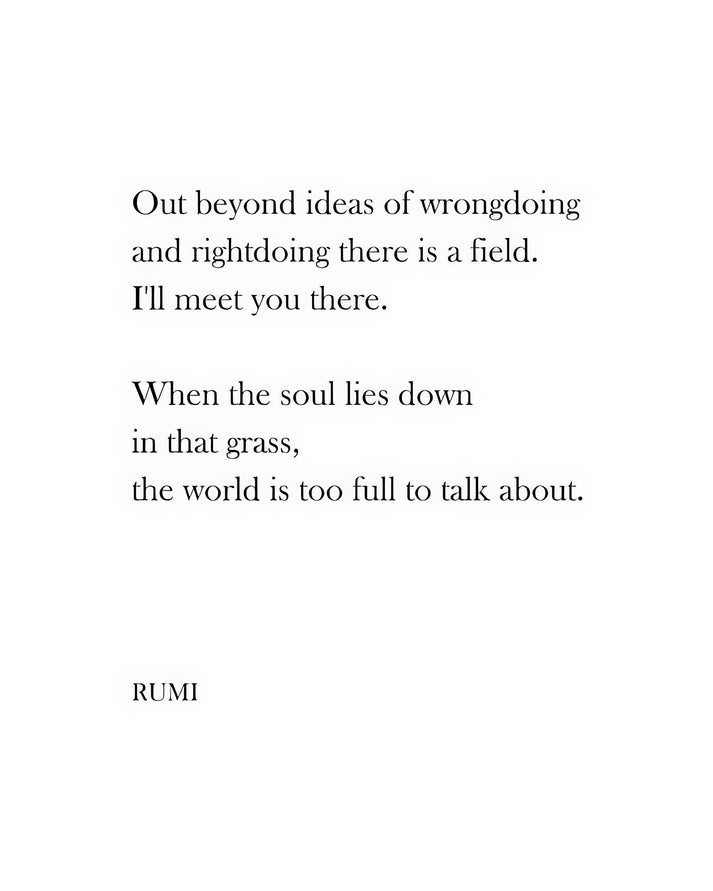 Out Beyond Ideas of Wrongdoing and Rightdoing Art Print | Rumi Quote Typography | RedKalion