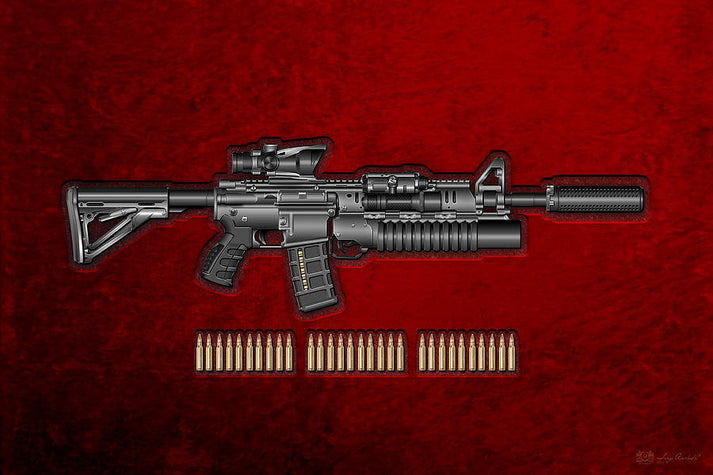 Painted SOPMOD 1 Art Print | Fine Art Print of Modern Military Art | RedKalion