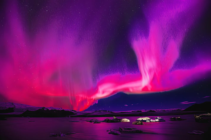 Pink Northern Lights Art Print | Premium Fine Art Print | RedKalion