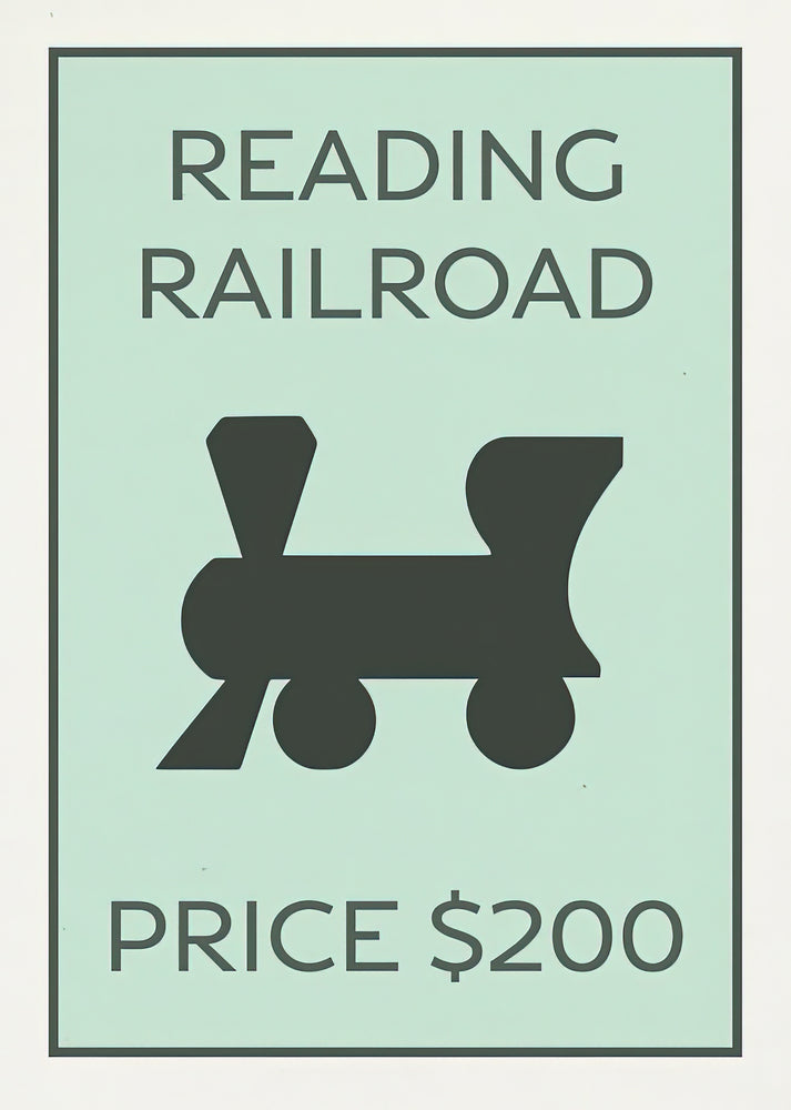 Reading Railroad Monopoly Art Print | Vintage Board Game Theme | RedKalion