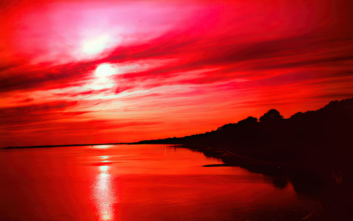 Red Sunrise Art Print | Museum-Quality Fine Art Print | RedKalion