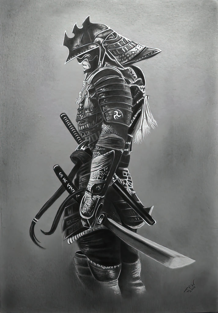 Samurai Art Print: Cool Drawing Samurai Fine Art Print | RedKalion