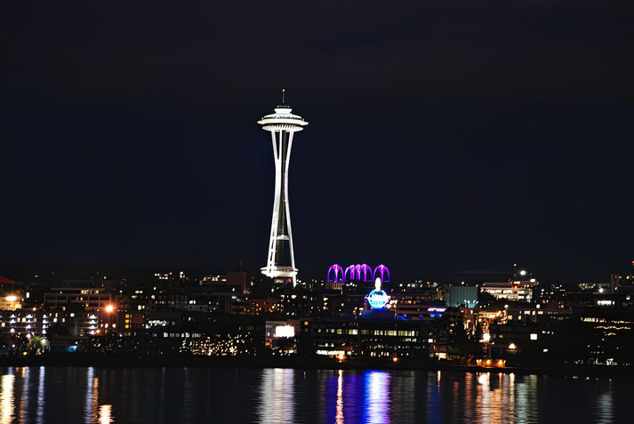 Seattle Space Needle at Night Art Print | Premium Fine Art Print | RedKalion
