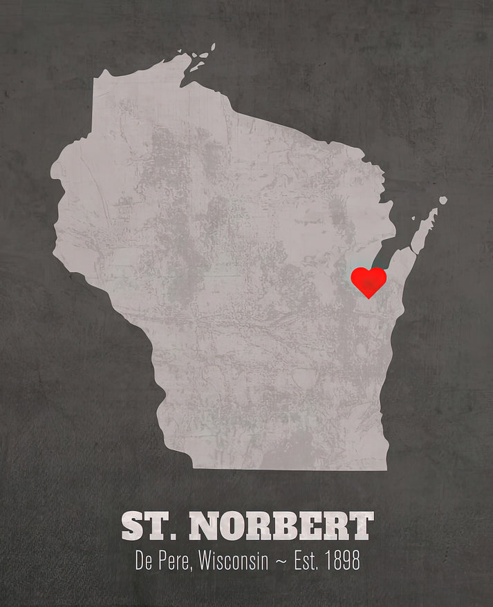 St. Norbert College on a Map Art Print | RedKalion