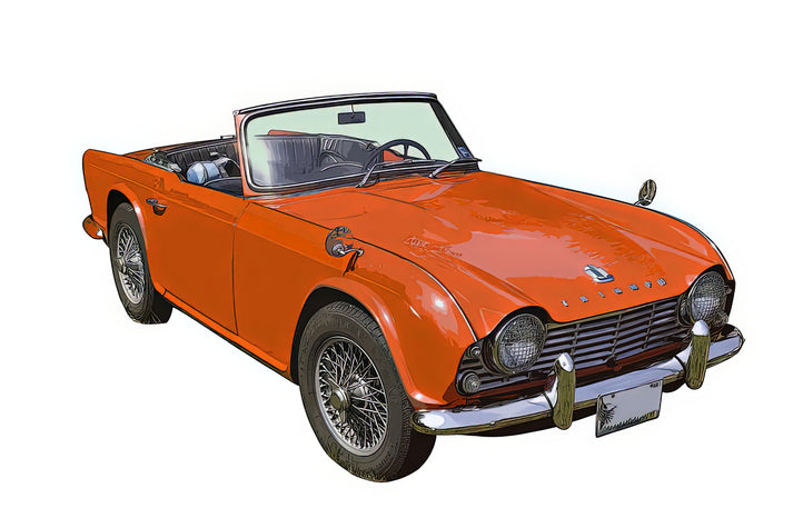 TR4 Sports Car Art Print | Premium Fine Art Print | RedKalion