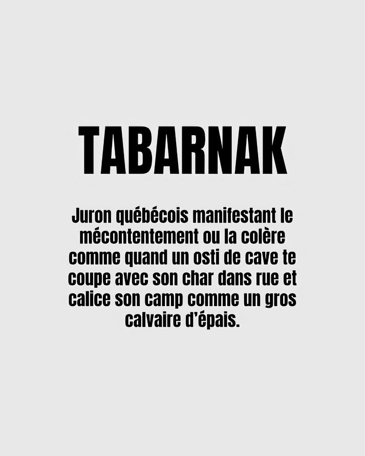 Tabarnak Definition Art Print | Quebec Swear Word in French | RedKalion