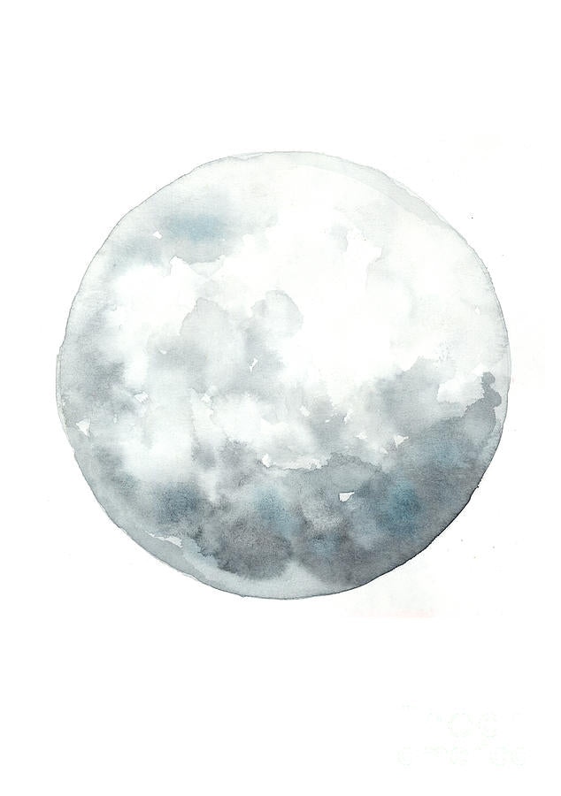 Watercolor Moon Art Print: Celestial Painting | RedKalion
