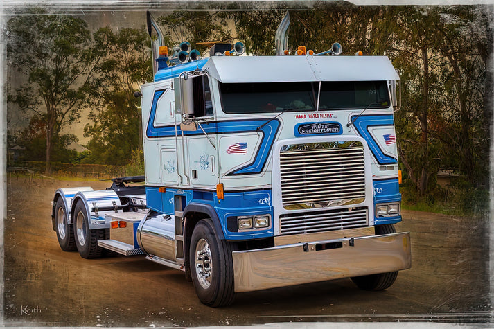 White Freightliner Art Print | Museum-Quality Fine Art Print | RedKalion