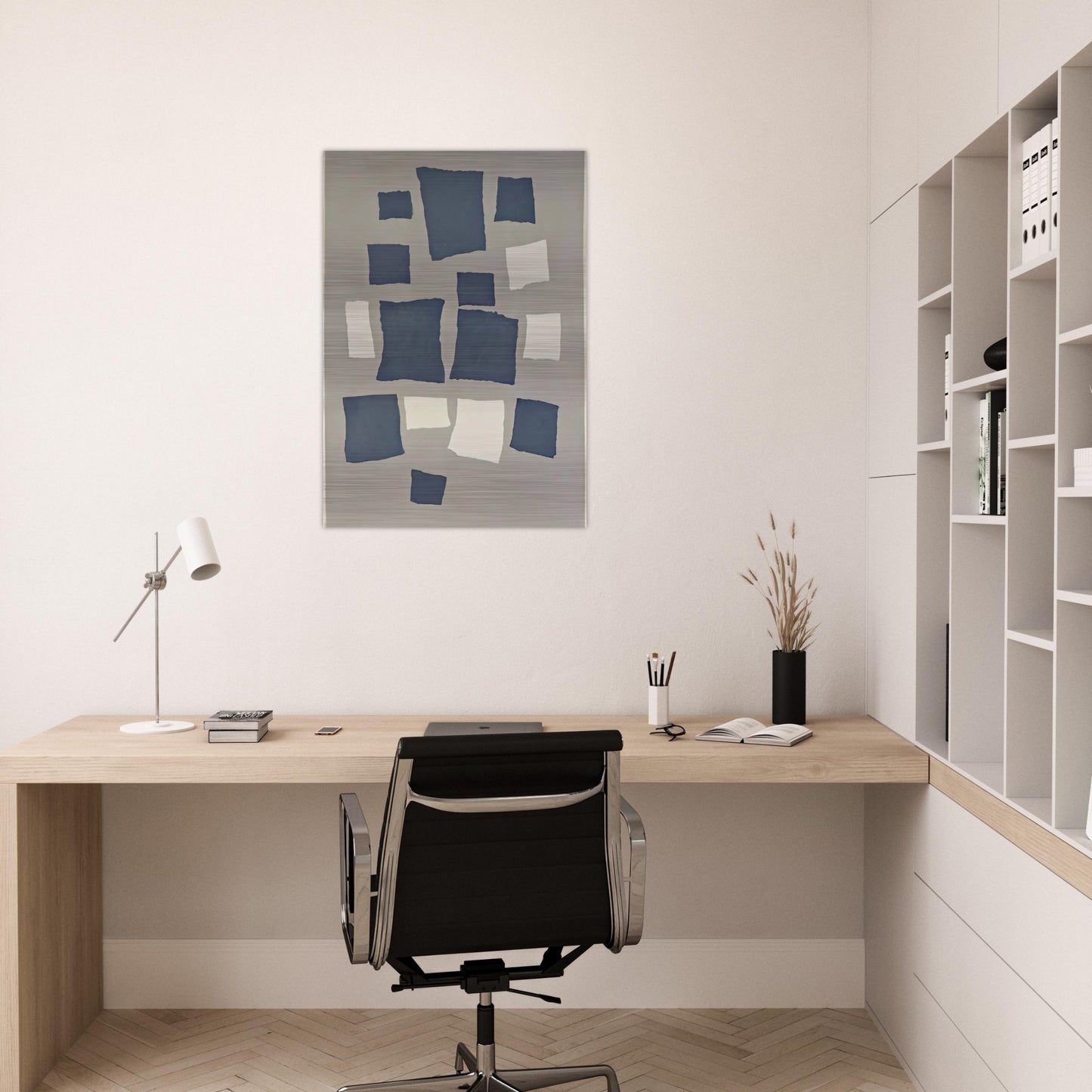 Collage with Squares Arranged According to the Laws of Chance - Jean Arp Brushed Aluminum Print - 70x100 cm / 28x40 inches | Jean Arp Aluminum Print | Jean Arp Prints
