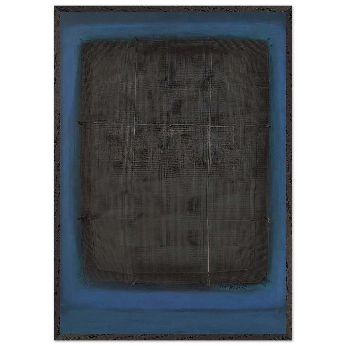 Espejo sin tiempo No1 - Art Informel - Manuel Rivera 70x100 cm / 28x40 inches Framed Art Print – Black Wooden Frame