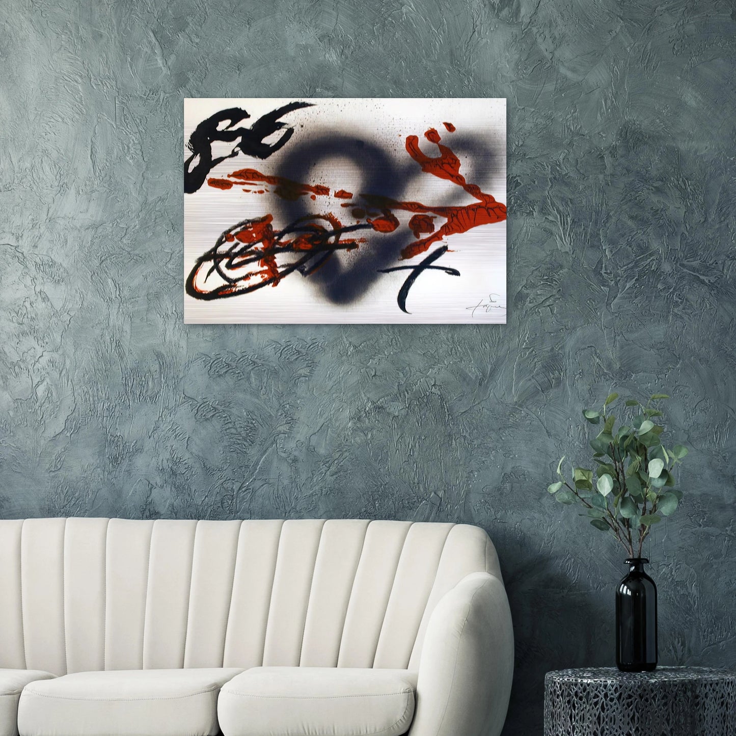 COEUR ET FLECHE 1985 - Antoni Tapies Brushed Aluminum Print - 70x100 cm / 28x40 inches | Antoni Tapies Aluminum Print | Antoni Tapies Prints