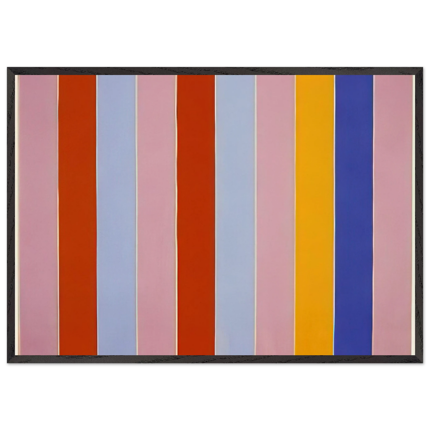 Peeping Wall - 1960 - Gene Davis 70x100 cm / 28x40 inches Framed Art Print – Black Wooden Frame