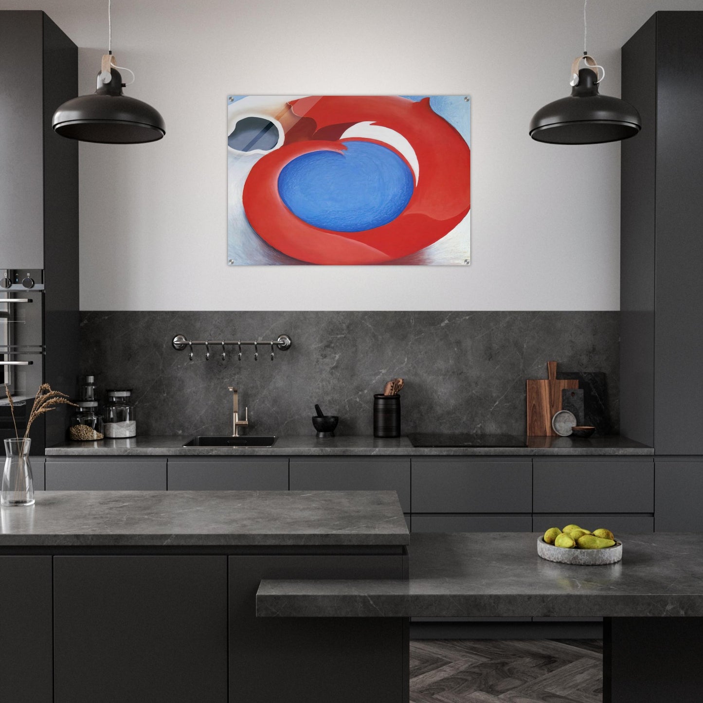 Goat's Horn With Red - Georgia O'Keeffe Acrylic Print - 70x100 cm / 28x40″ inches | Georgia O'Keeffe Wall Art | Georgia O'Keeffe Prints