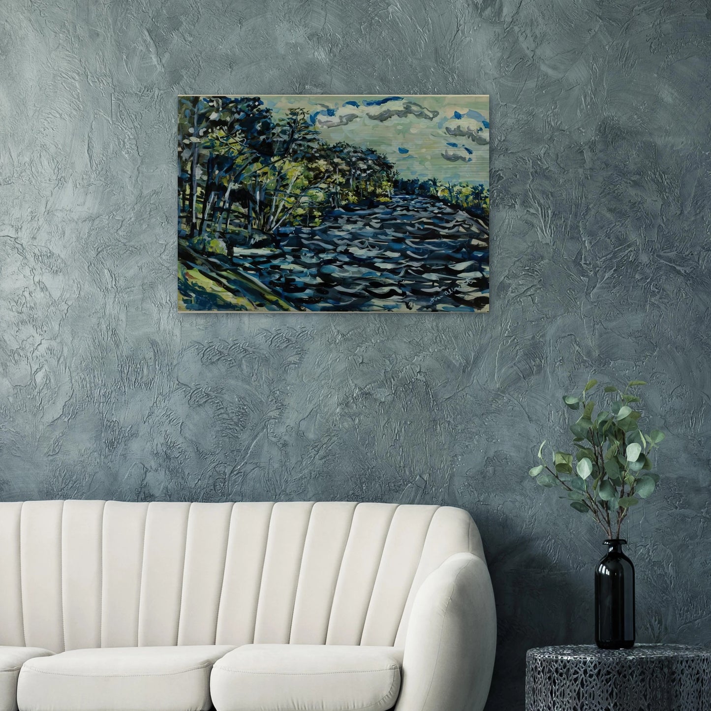 ST MARY S BLACK RIVER IS BLUE GEORGIA 1964 - Ivan Albright Brushed Aluminum Print - 70x100 cm / 28x40 inches | Ivan Albright Aluminum Print | Ivan Albright Prints