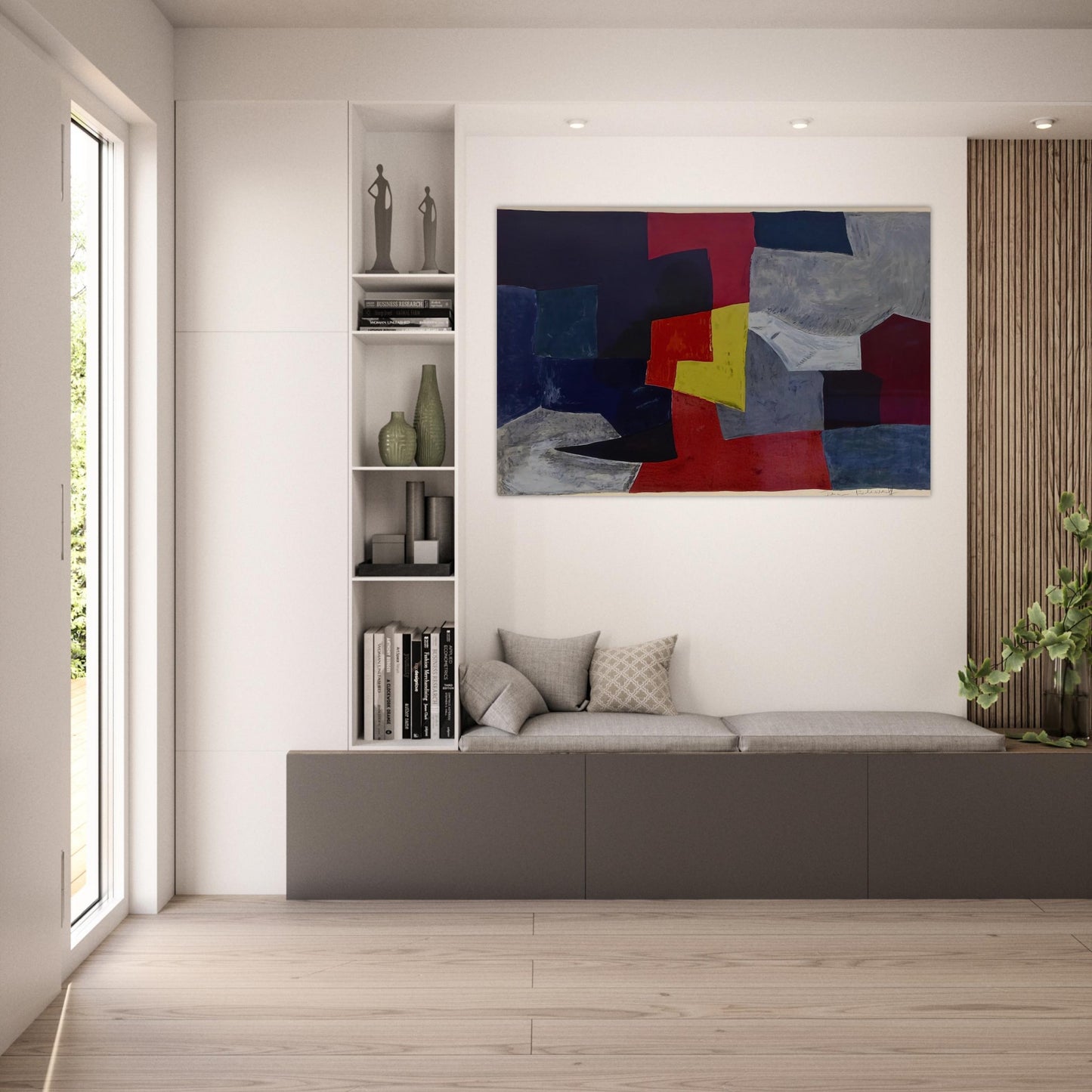 Composition grise, rouge et jaune - 1960 - Serge Poliakoff Art Prints - 100x150 cm / 40x60″ inches | Serge Poliakoff Poster | Serge Poliakoff Prints