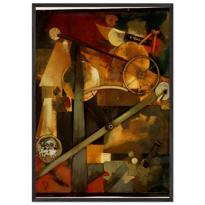 CONSTRUCTION FOR NOBLE LADIES 1919 - Kurt Schwitters 70x100 cm / 28x40 inches Framed Art Print – Black Wooden Frame