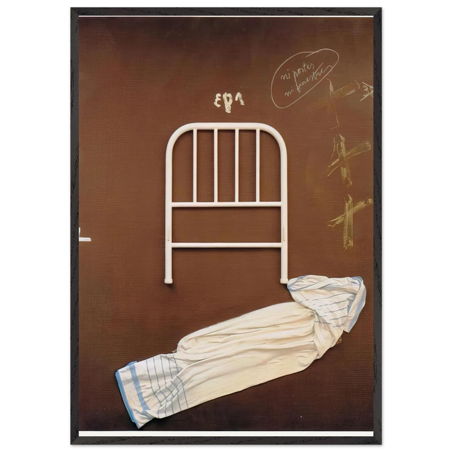 NO DOORS OR WINDOWS 1993 - Antoni Tapies 70x100 cm / 28x40 inches Framed Art Print – Black Wooden Frame