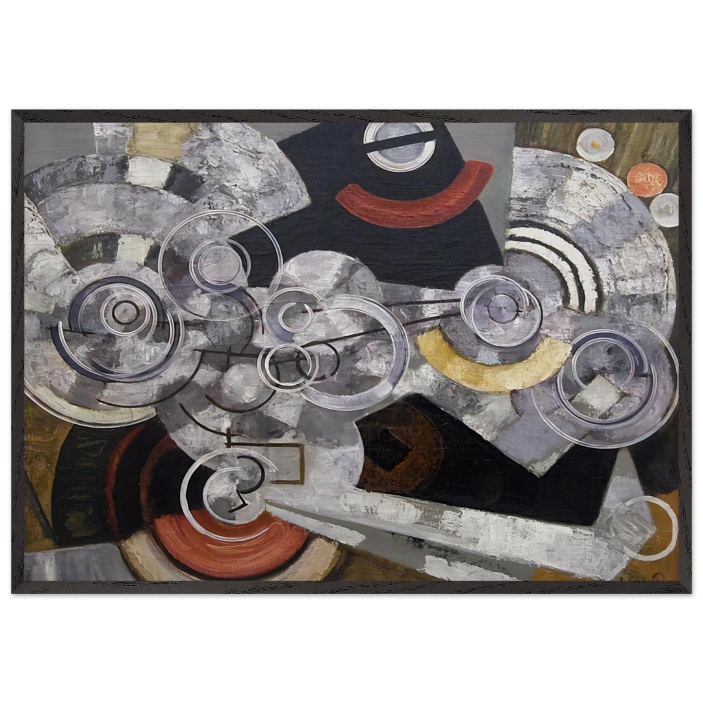 Fanny Machine - The machinery - Frantisek Kupka 70x100 cm / 28x40 inches Framed Art Print – Black Wooden Frame