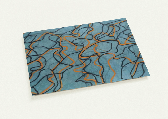 Letter About Rocks #3, Blue Ground - 2010 By Brice Marden Pack of 10 Post Cards | Brice Marden Post Cards | A6 (10.5 x 14.8 cm) - 4.1 x 5.8 inches