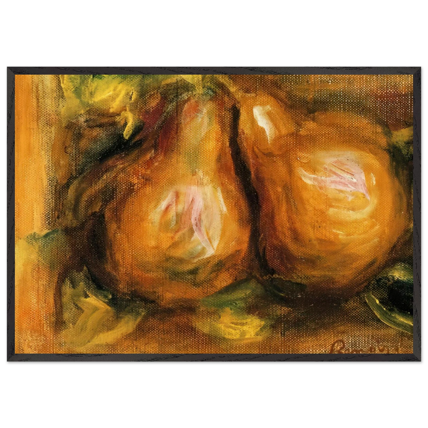 Pears - Pierre-Auguste Renoir 70x100 cm / 28x40 inches Framed Art Print – Black Wooden Frame