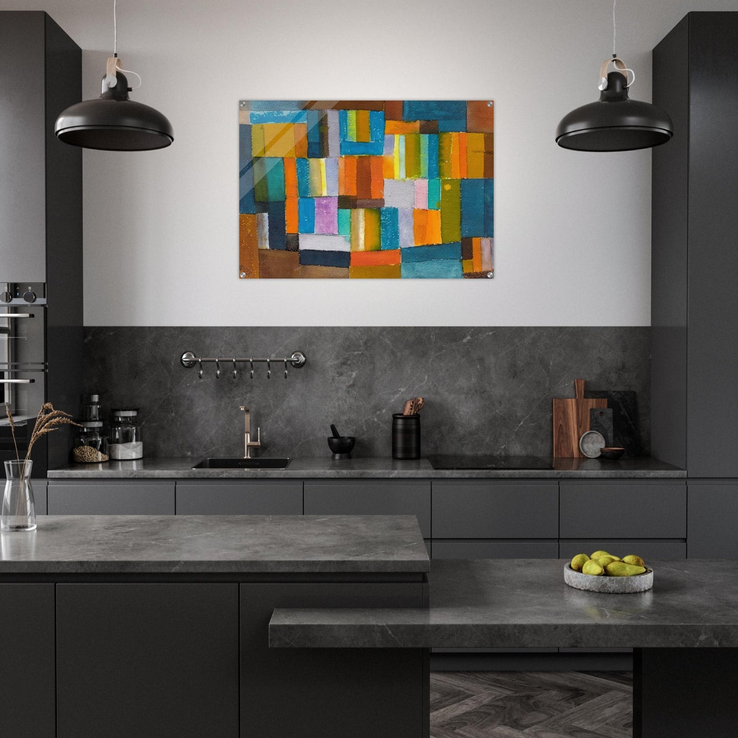 Composition in Orange and Blue-Green - 1957 - Johannes Itten Acrylic Print - 70x100 cm / 28x40″ inches