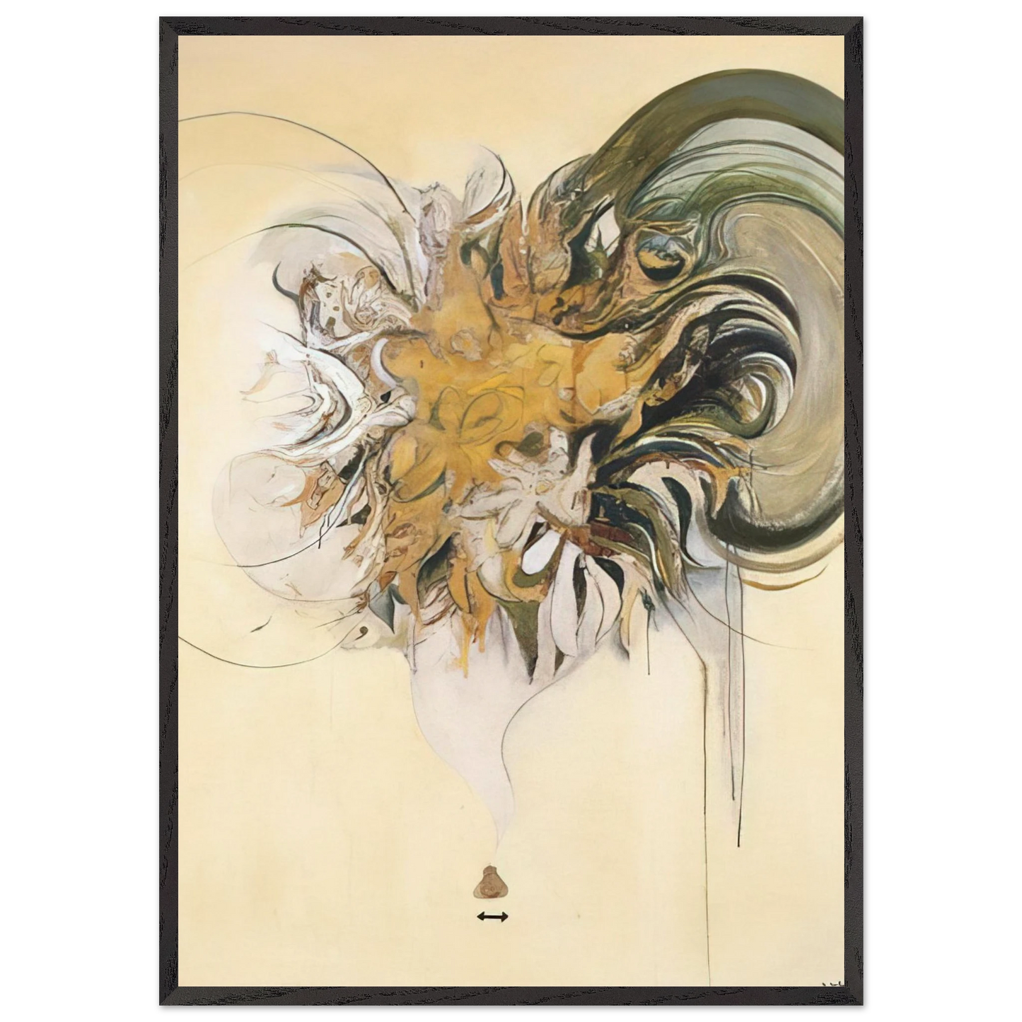 Listening to Nature - 1964 - Brett Whiteley 70x100 cm / 28x40 inches Framed Art Print – Black Wooden Frame