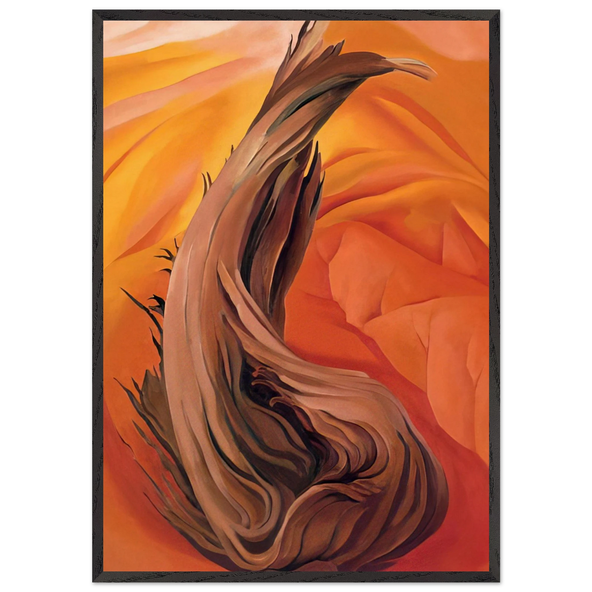 Stump in Red Hills - Georgia OKeeffe 70x100 cm / 28x40 inches Framed Art Print – Black Wooden Frame