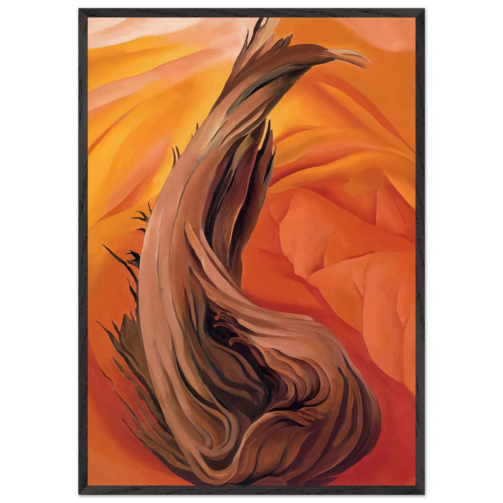 Stump in Red Hills - Georgia OKeeffe 70x100 cm / 28x40 inches Framed Art Print – Black Wooden Frame