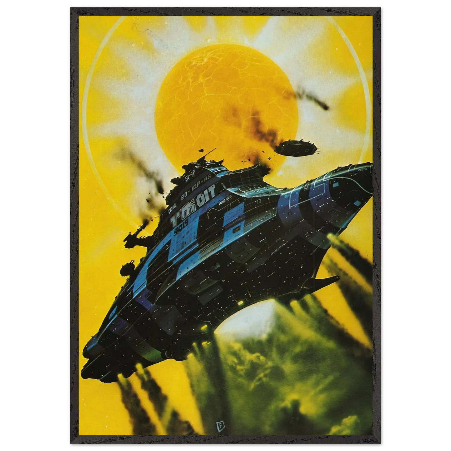 Chris Foss N14 - Chris Foss 70x100 cm / 28x40 inches Framed Art Print – Black Wooden Frame