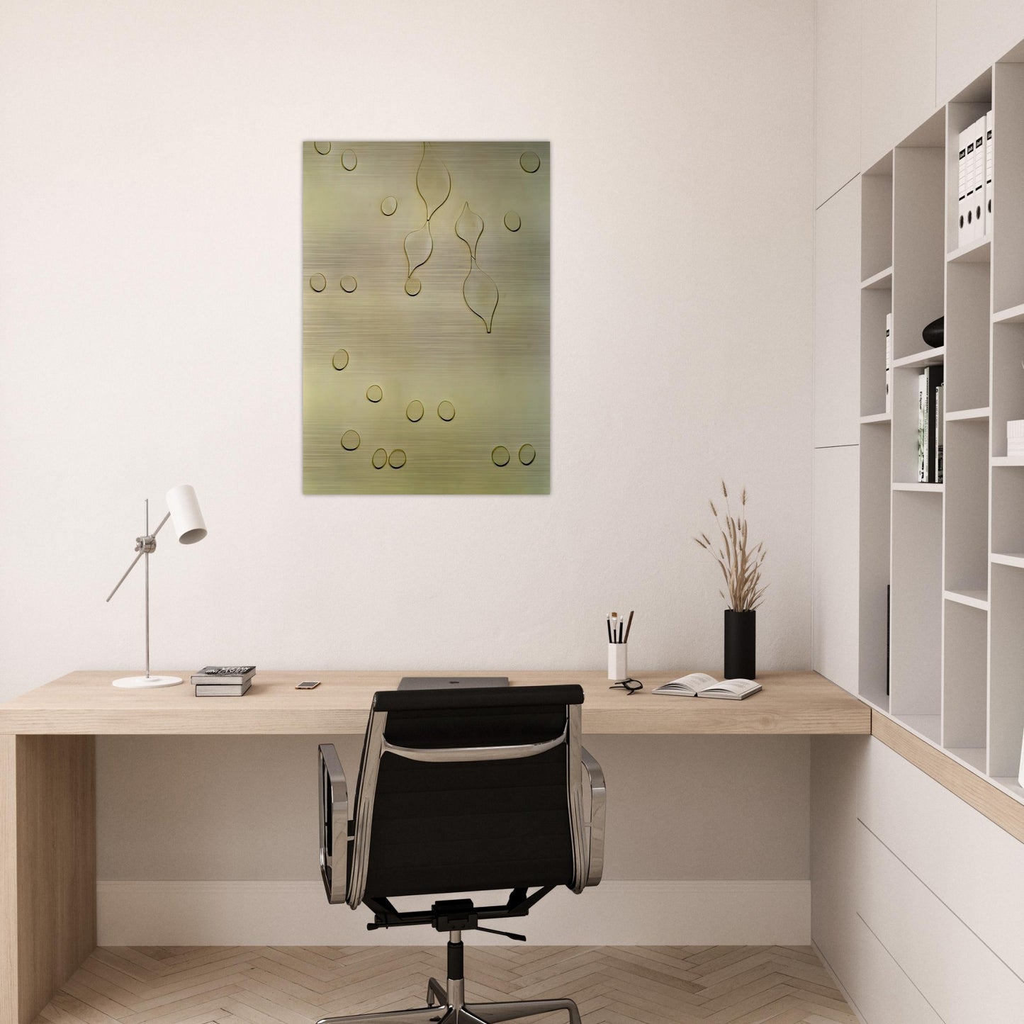 Leafage and Drops - Jean Arp Brushed Aluminum Print - 70x100 cm / 28x40 inches | Jean Arp Aluminum Print | Jean Arp Prints