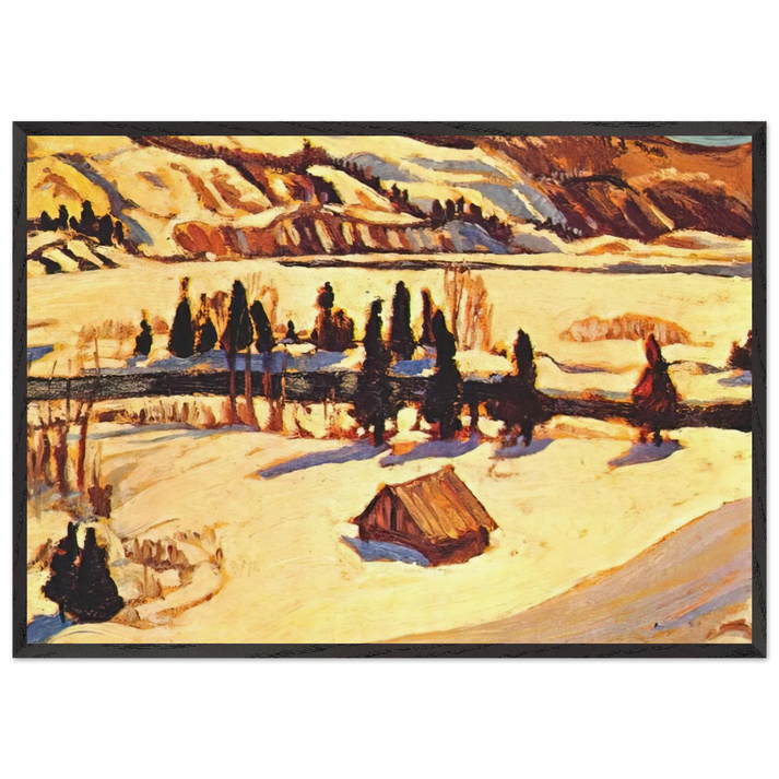 River St Urbain - 1930 - AY Jackson 70x100 cm / 28x40 inches Framed Art Print – Black Wooden Frame
