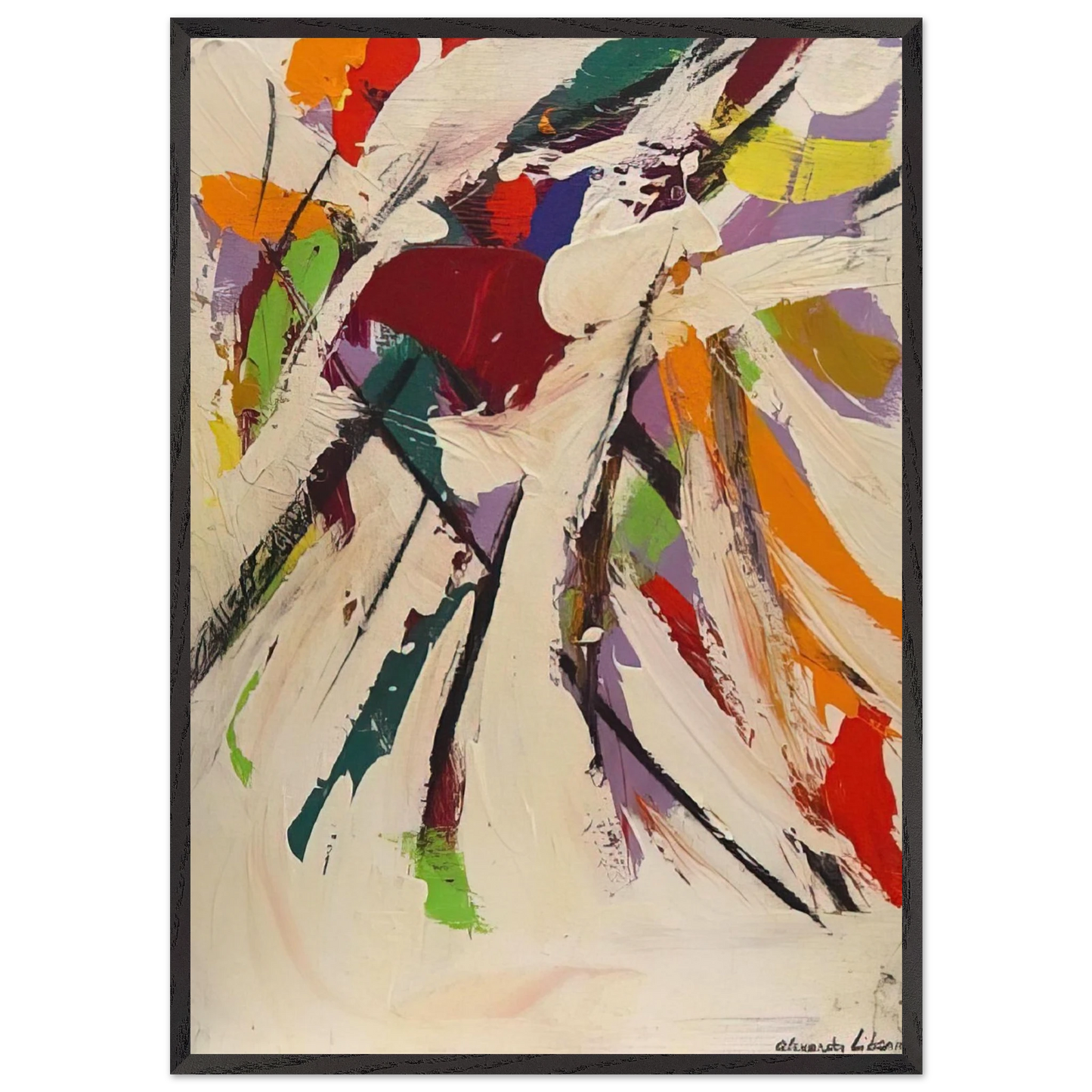 Untitled Abstract - 1977 - Alexander Liberman 70x100 cm / 28x40 inches Framed Art Print – Black Wooden Frame