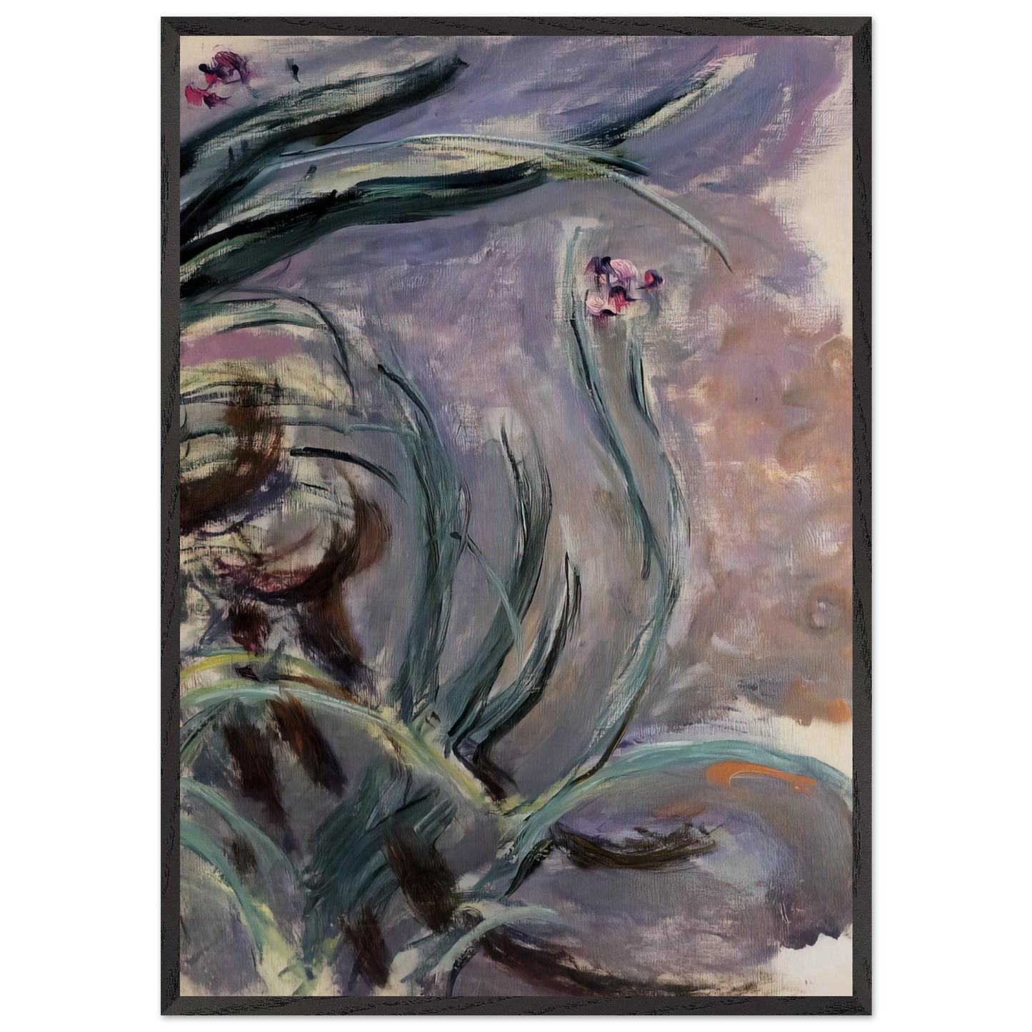 Irises - claude monet 70x100 cm / 28x40 inches Framed Art Print – Black Wooden Frame