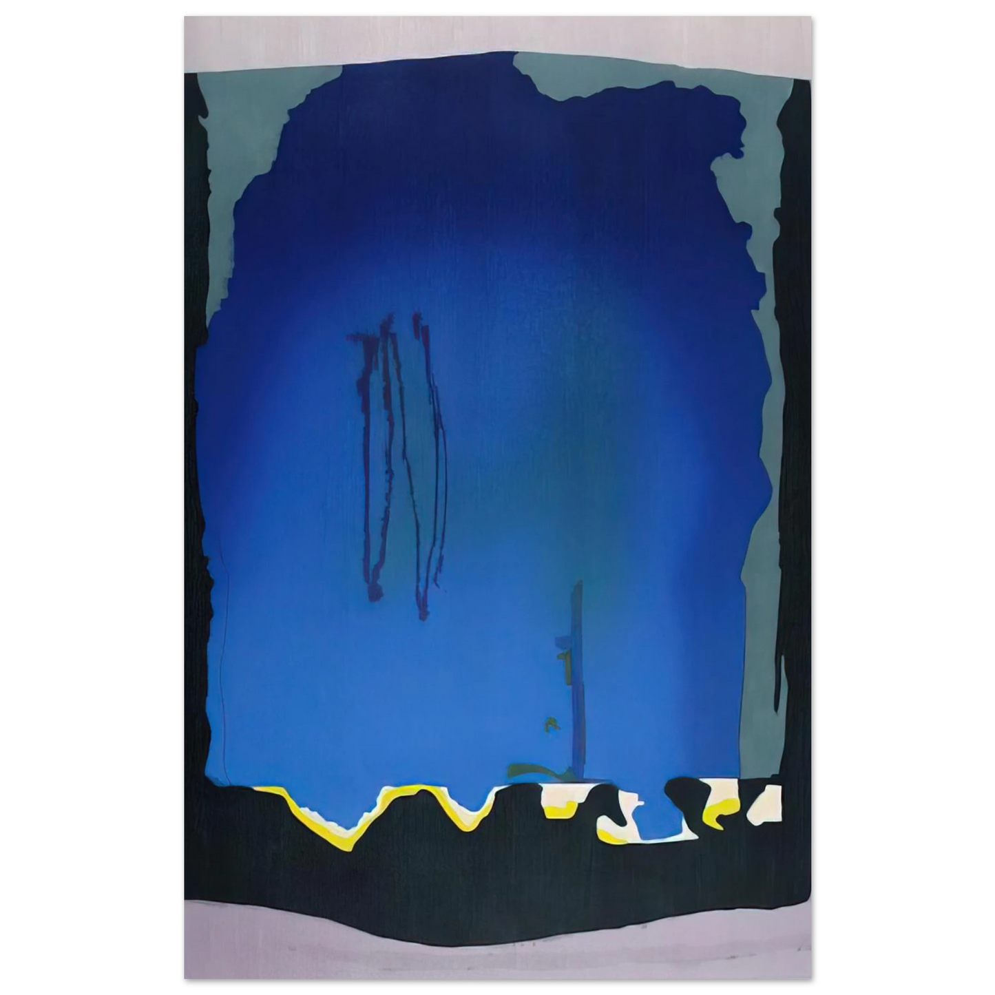 Helen Frankenthaler - Freefall - 1992 Wall art - A3 (29.7 x 42 cm) - Premium Wooden Framed Poster With Fine Art Paper-canvas - Wood frame