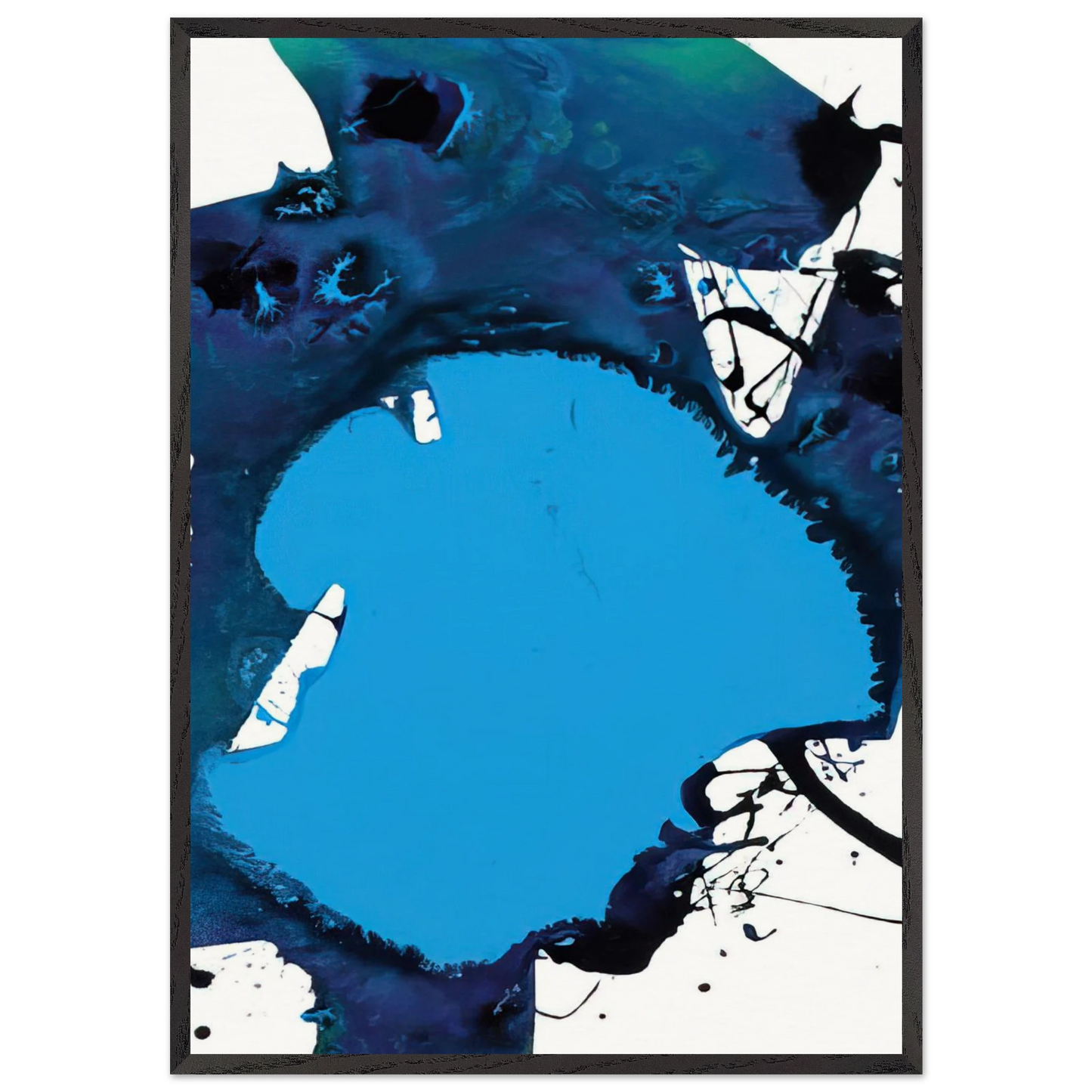 Untitled SFP94-121 SFF 1791 - Sam Francis 70x100 cm / 28x40 inches Framed Art Print – Black Wooden Frame
