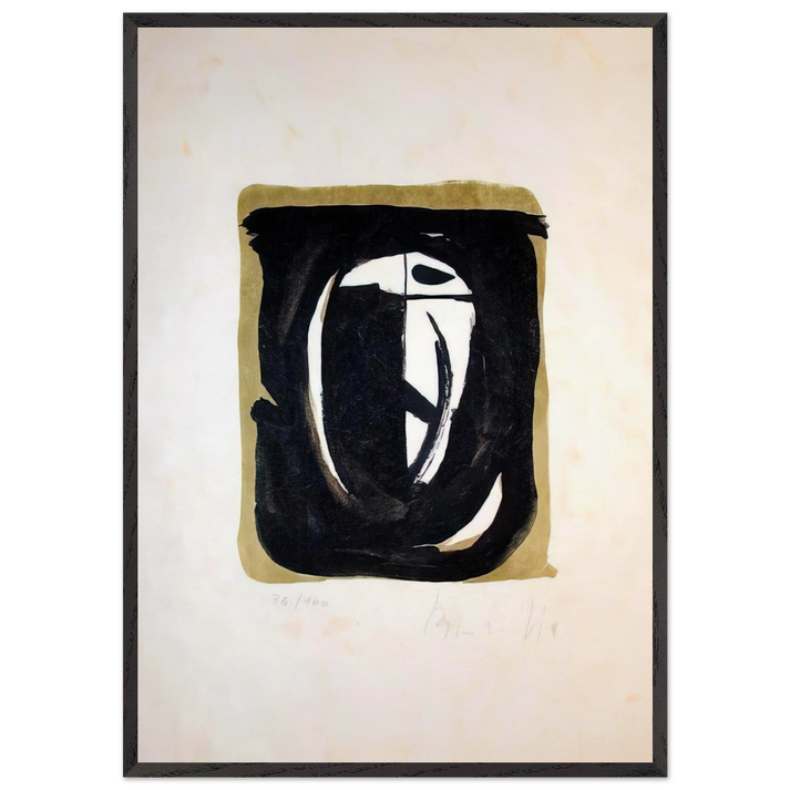 Untitled - 1975 N8 - Bram van Velde 70x100 cm / 28x40 inches Framed Art Print – Black Wooden Frame