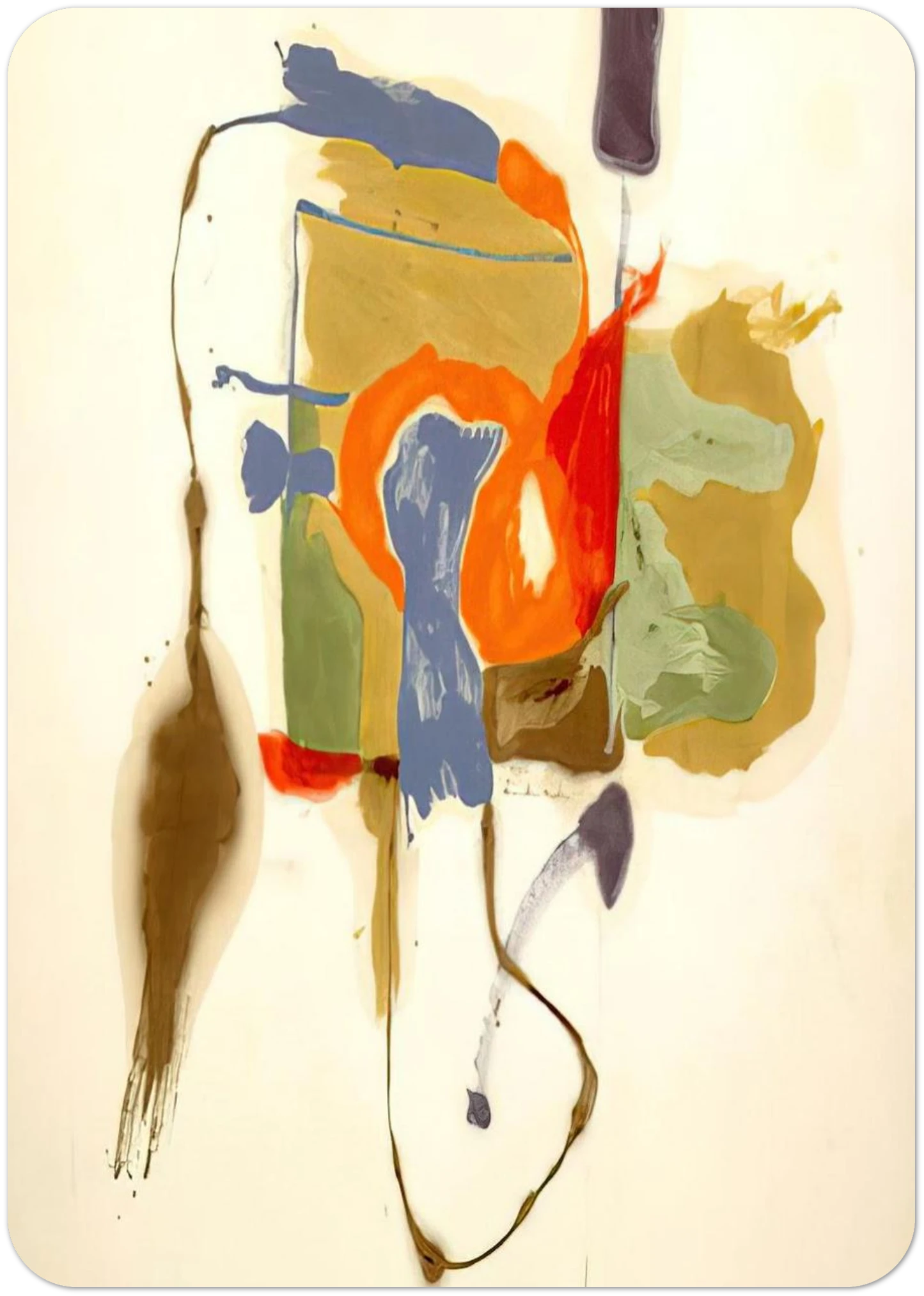 Blue Form in a Scene - 1961 By Helen Frankenthaler Pack of 10 Post Cards | Helen Frankenthaler Post Cards | A6 (10.5 x 14.8 cm) - 4.1 x 5.8 inches