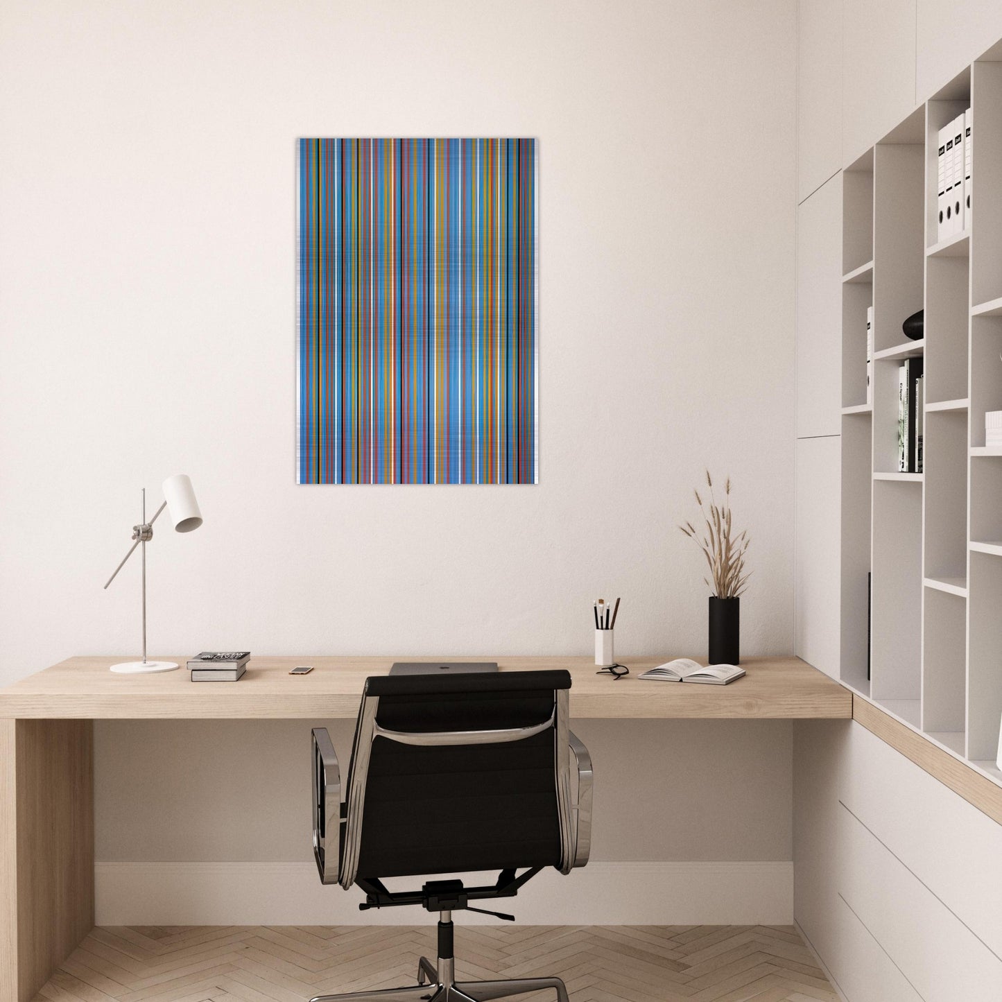BIG BLUE 1982 - Bridget Riley Brushed Aluminum Print - 70x100 cm / 28x40 inches | Bridget Riley Aluminum Print | Bridget Riley Prints
