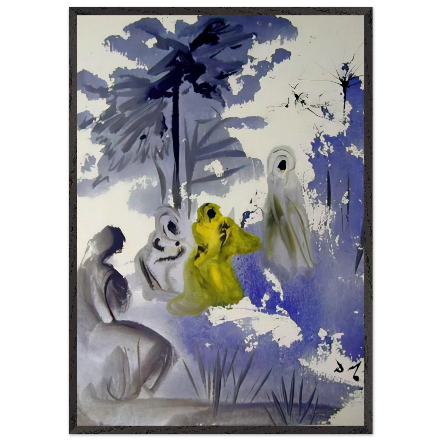 FAMILIA RUTH MOABITIDIS 1964 - Salvador Dali 70x100 cm / 28x40 inches Framed Art Print – Black Wooden Frame