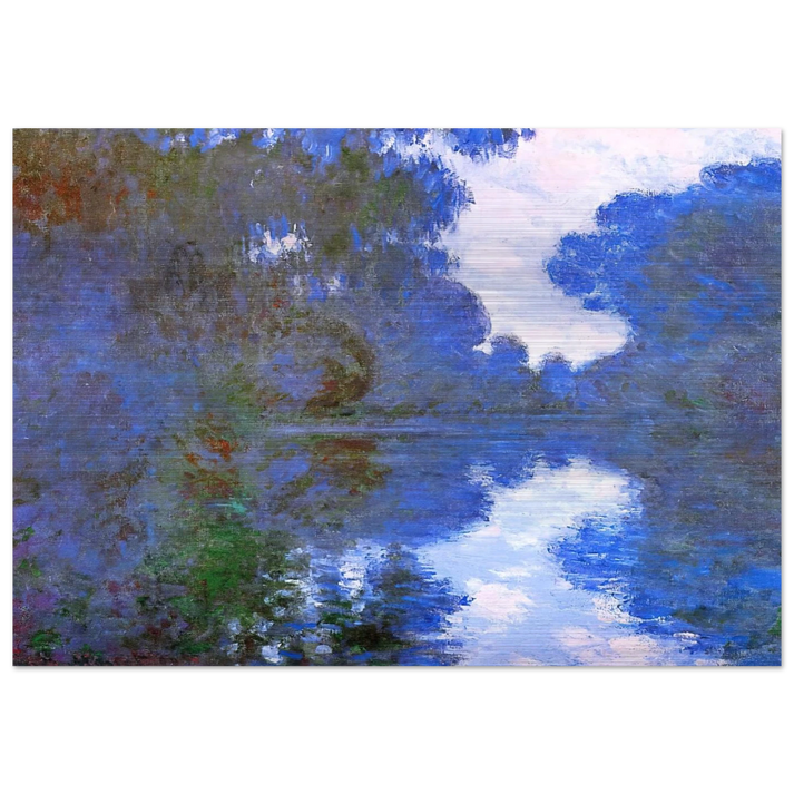 Morning on the Seine, Clear Weather 02 - claude monet Brushed Aluminum Print - 70x100 cm / 28x40 inches | claude monet Aluminum Print | claude monet Prints