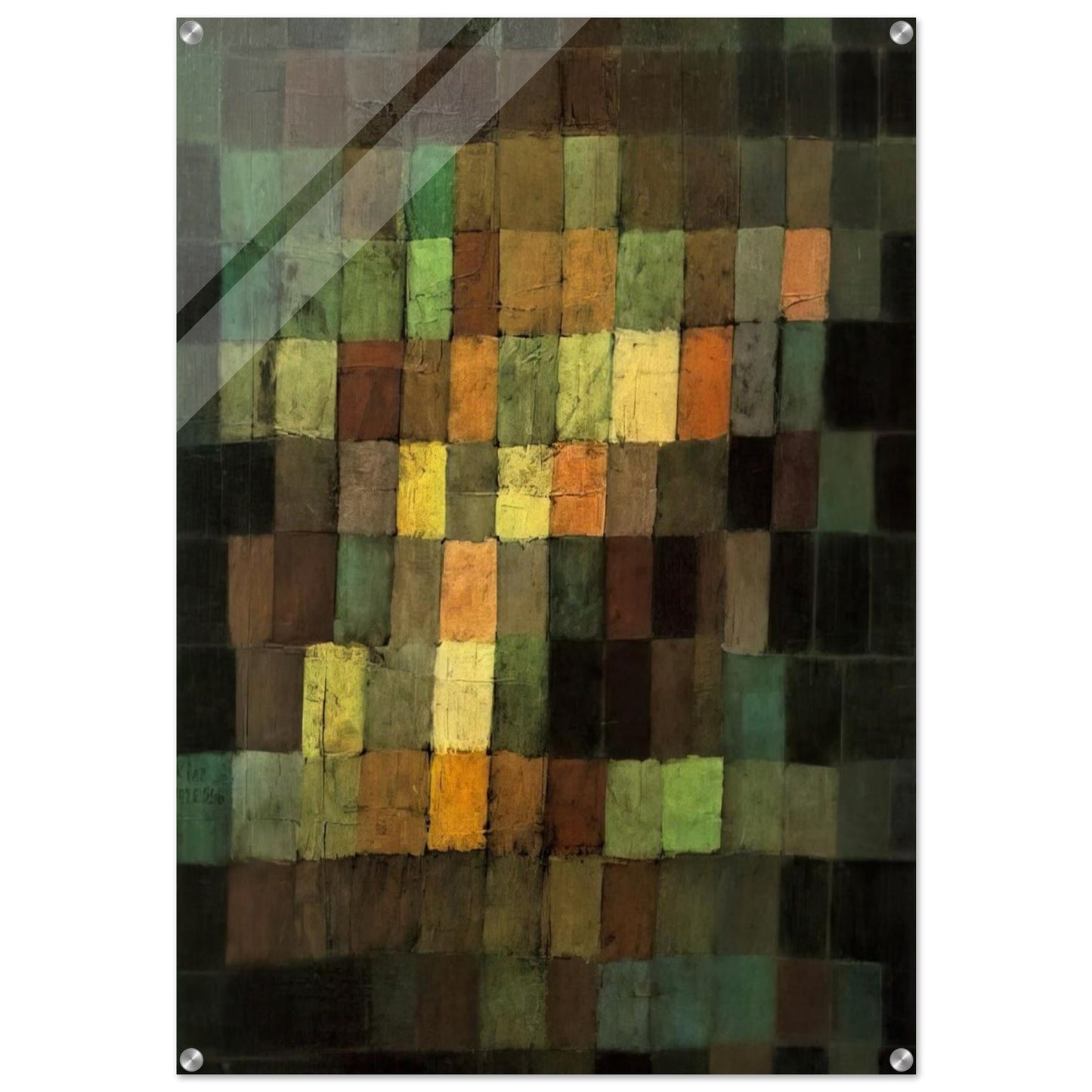 ANCIENT SOUND ABSTRACT ON BLACK BACKGROUND 1925 - Paul Klee Acrylic Print - 70x100 cm / 28x40″ inches