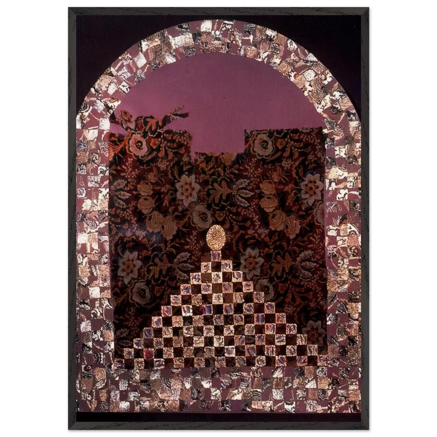 Shrine for the Egg - PD Pattern and Decoration - Miriam Schapiro 70x100 cm / 28x40 inches Framed Art Print – Black Wooden Frame