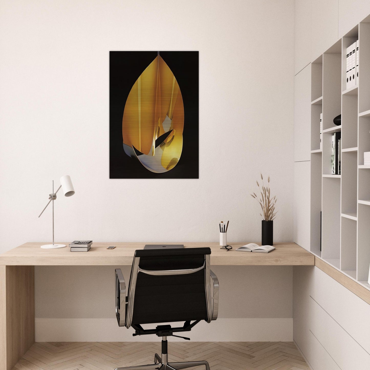 Area of a pentagon in space with plain circumference - 1977 - Max Bill Brushed Aluminum Print - 70x100 cm / 28x40 inches | Max Bill Aluminum Print | Max Bill Prints