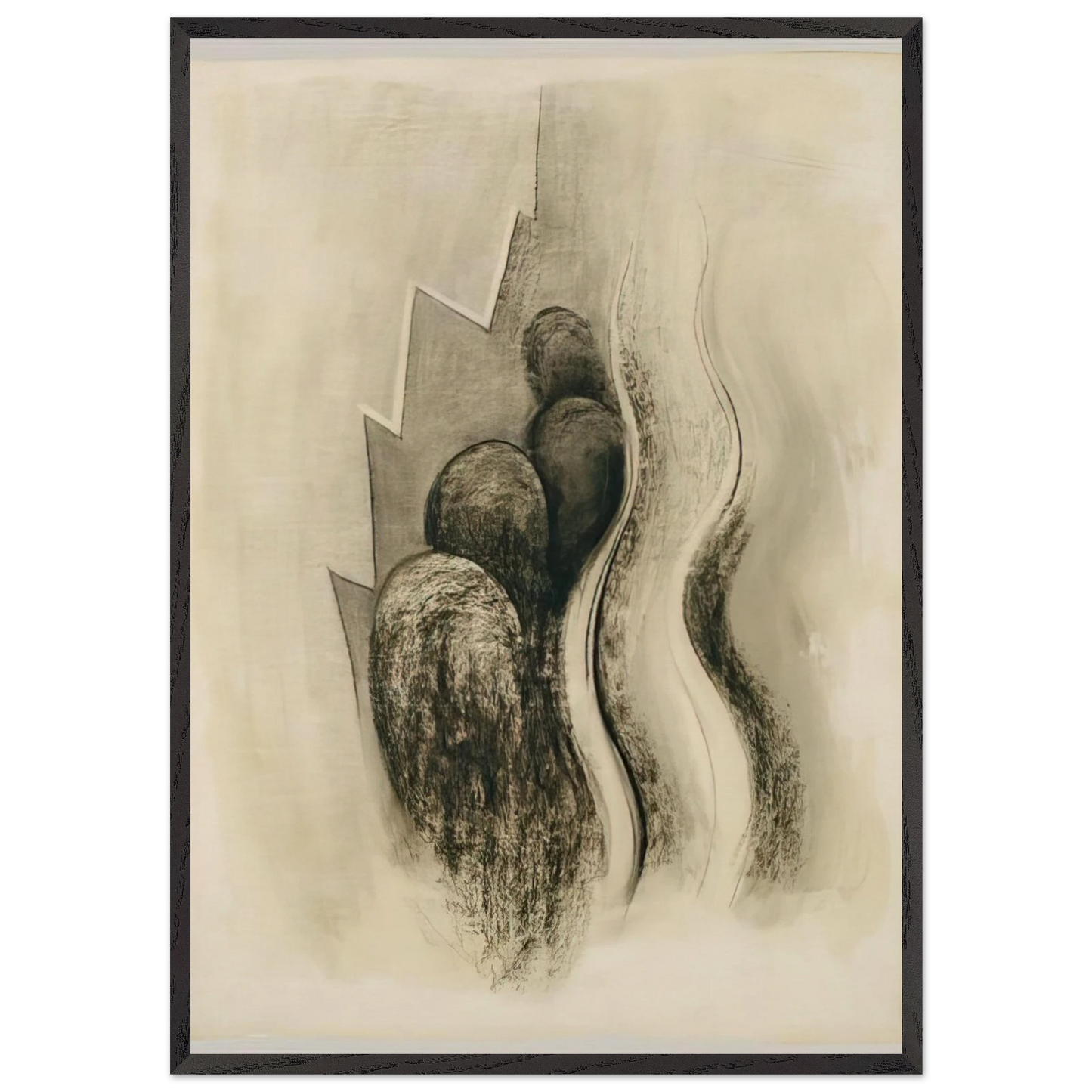 Drawing XIII - Georgia OKeeffe 70x100 cm / 28x40 inches Framed Art Print – Black Wooden Frame