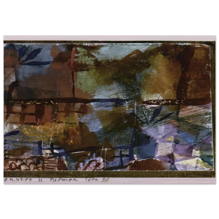 WINDOWS AND PALM TREES 1914 - Paul Klee Brushed Aluminum Print - 70x100 cm / 28x40 inches | Paul Klee Aluminum Print | Paul Klee Prints
