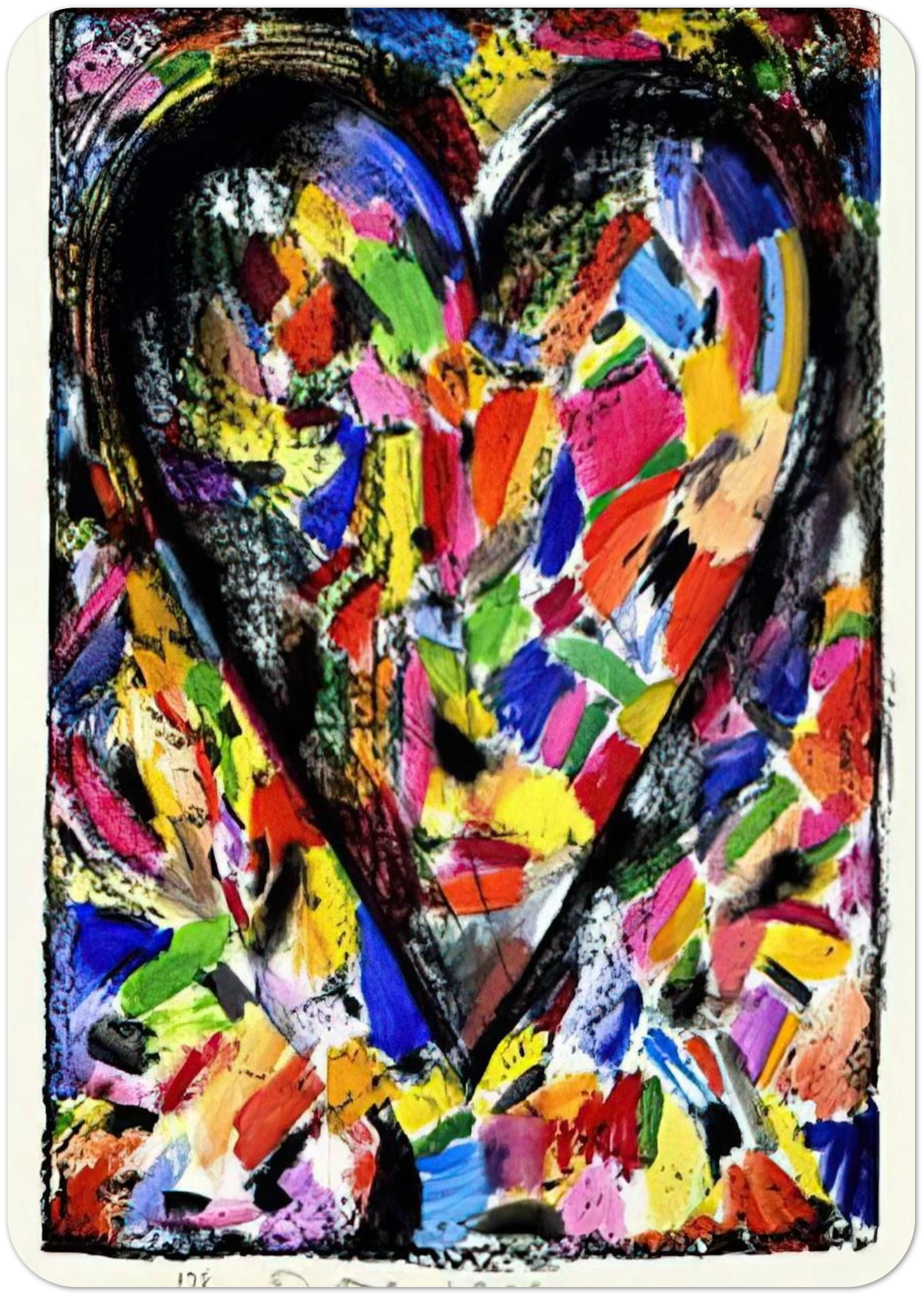 CONFETTI HEART 1985 By Jim Dine Pack of 10 Post Cards | Jim Dine Post Cards | A6 (10.5 x 14.8 cm) - 4.1 x 5.8 inches