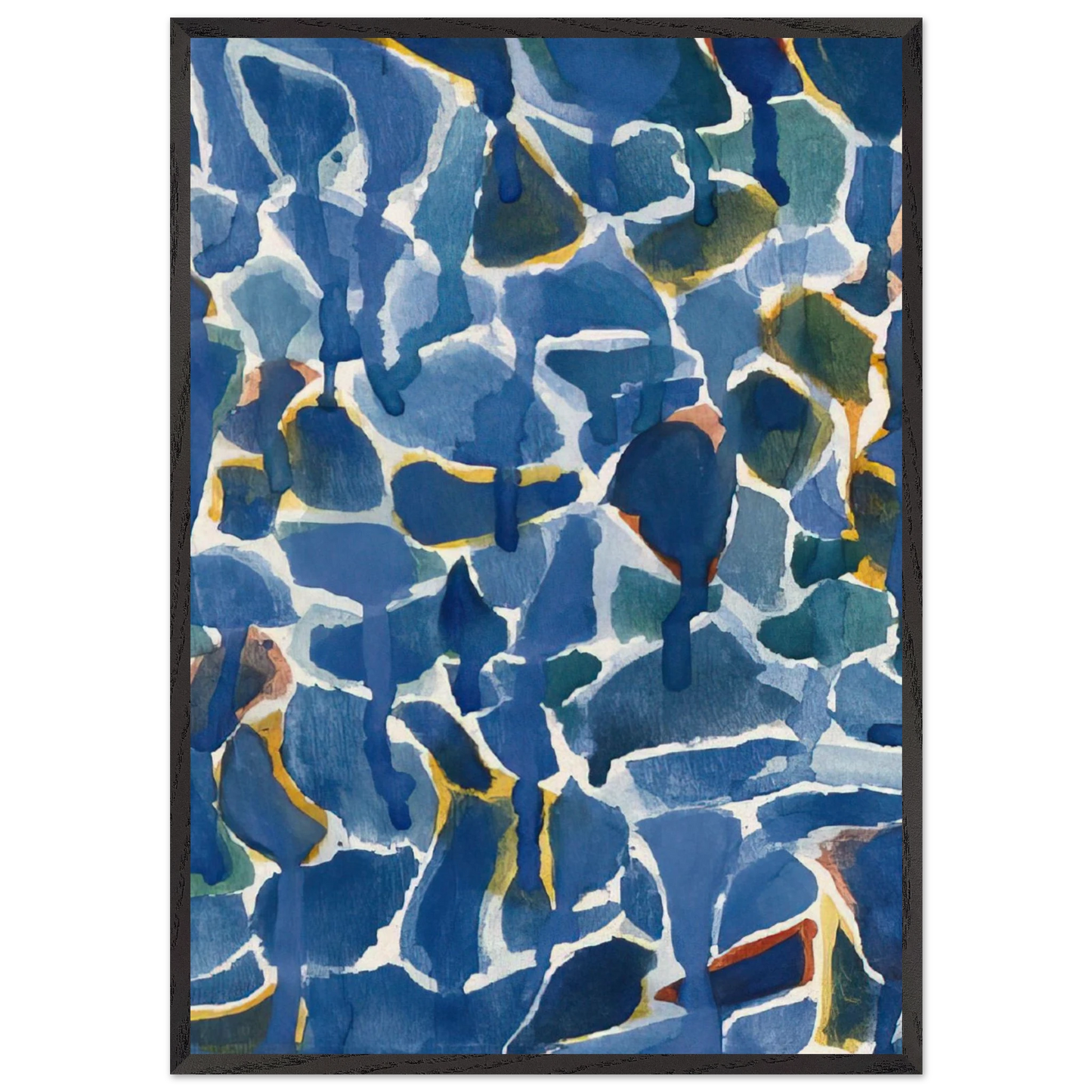 Untitled SF54-077 - Sam Francis 70x100 cm / 28x40 inches Framed Art Print – Black Wooden Frame